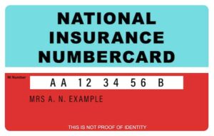 Example National Insurance card